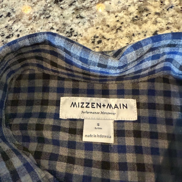 Mizzen+Main City Button Down Shirt Plaid - Slim Small - Picture 3 of 5